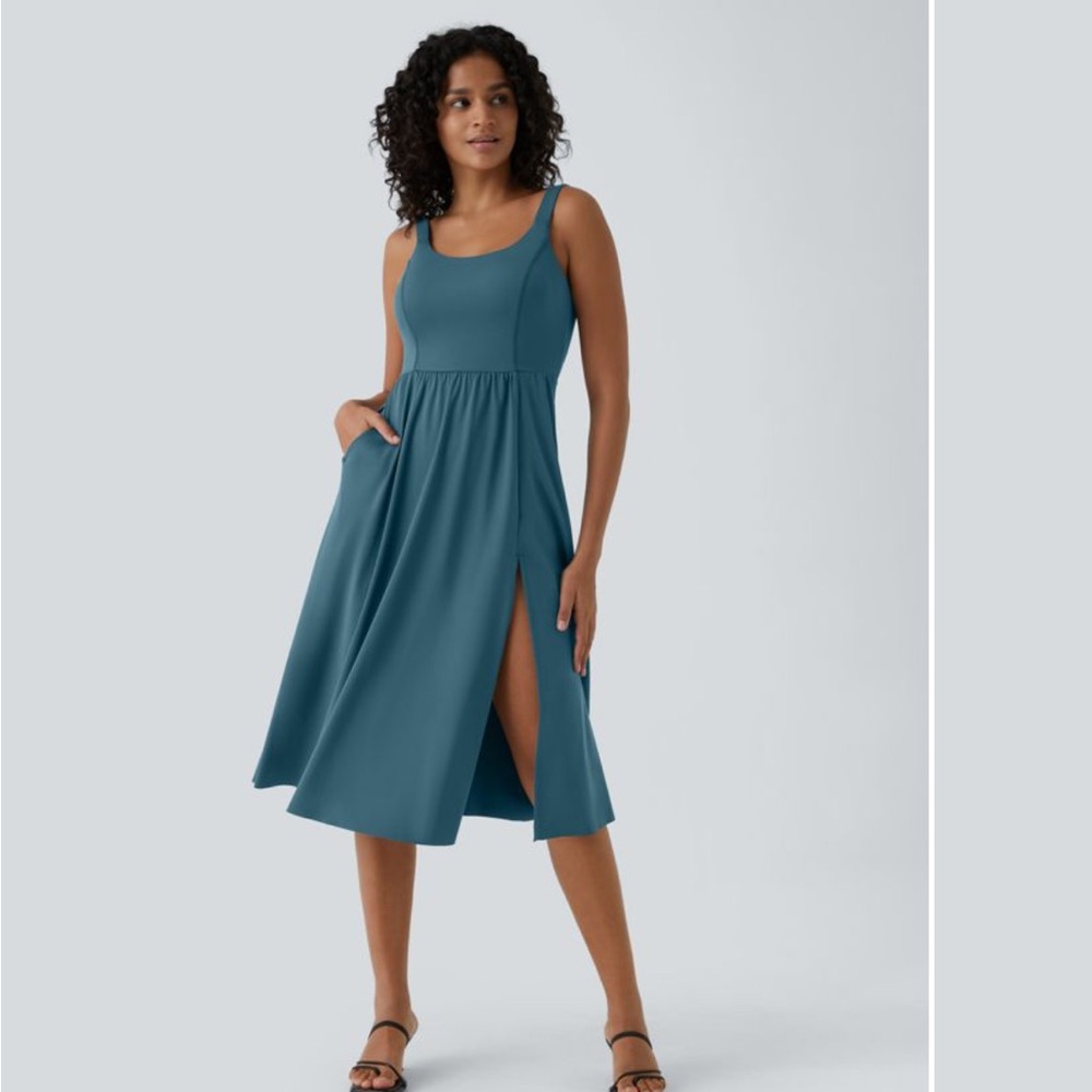 HALARA Teal Midi Dress